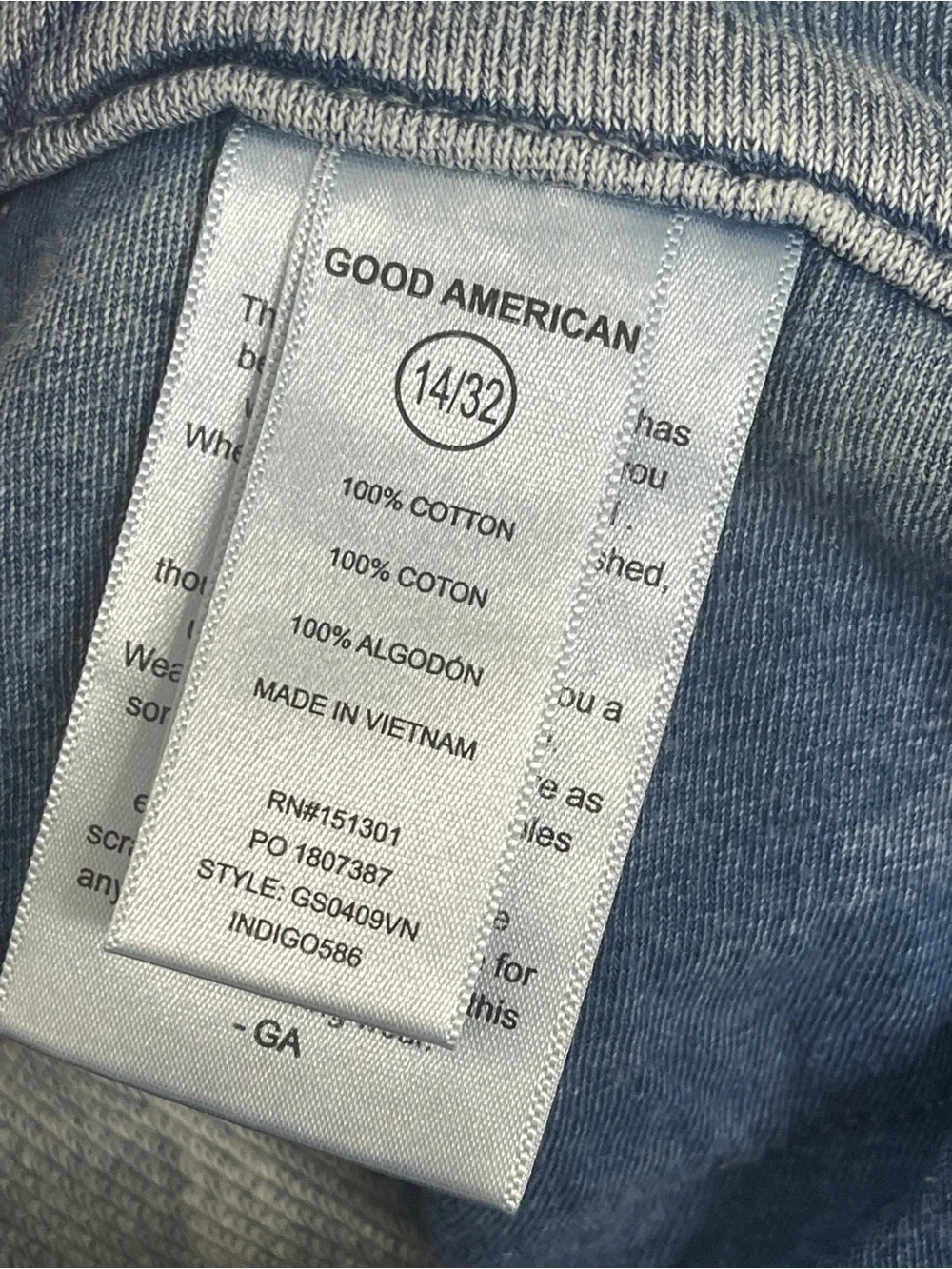 Good American Jeanius Good Skate High Waist Crop Wide Leg Jeans Light Indigo 14